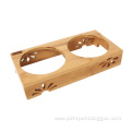 Feeders Luxury Pet Bowls With Elevated Bamboo Stand